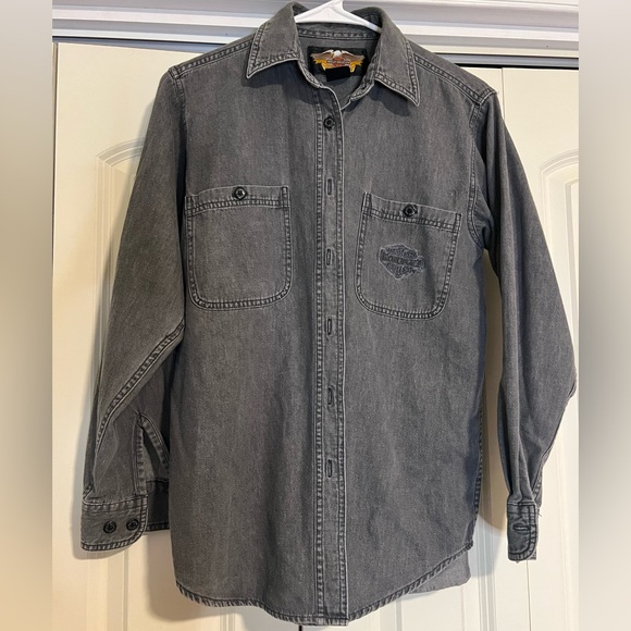 Harley-Davidson Jackets & Blazers - Harley Davidson Denim Button Up